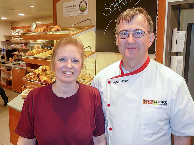 Mirjam und Peter Moser, Inhaber der Bäckerei Konditorei in Messen